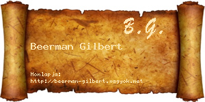 Beerman Gilbert névjegykártya